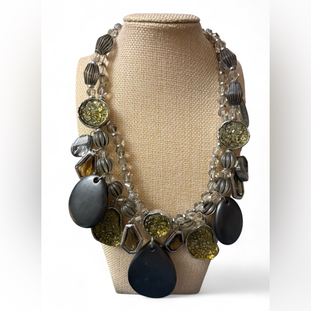 Chico's Originals Druzy & Resin Bib Statement Necklace-RARE
